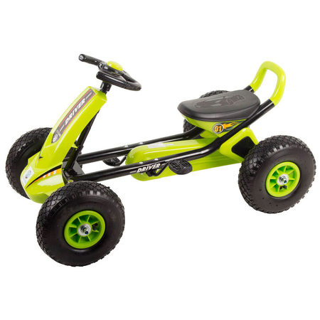 Kart cu pedale si roti gonflabile Driver Kidscare Verde, image 3