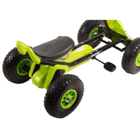 Kart cu pedale si roti gonflabile Driver Kidscare Verde, image 5